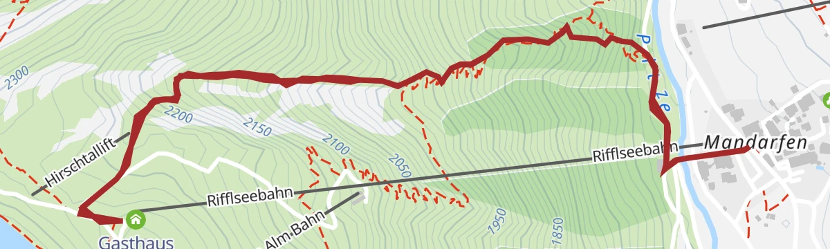 Route map: Übers Hirschtal zur Sunna Alm